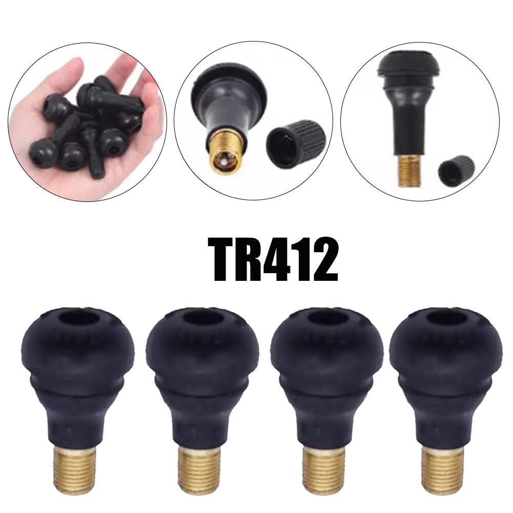 Tubeless Valve Core - 4 шт. универсальные TR412 защелкивающиеся резиновые