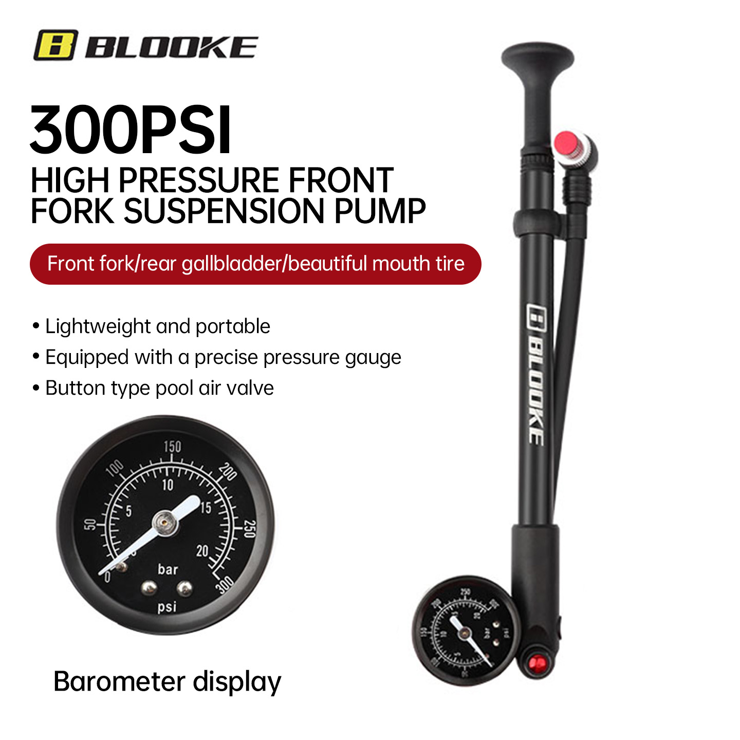 Shock Pump Suspension - Портативный насос высокого давления BLOOKE MTB